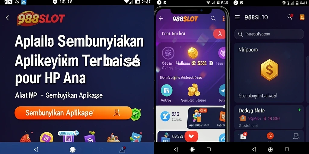 Tampilan antarmuka aplikasi 988SLOT untuk menyembunyikan aplikasi.