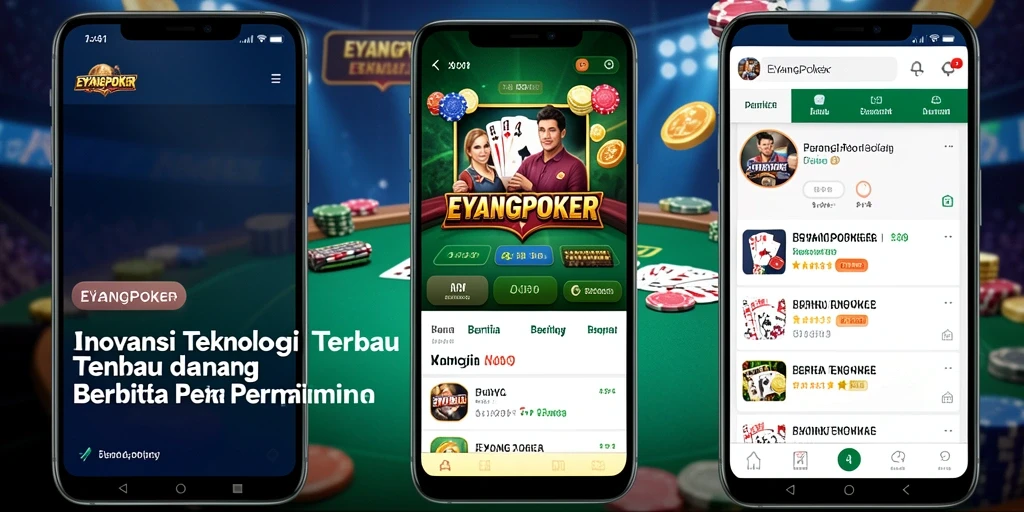 Tampilan antarmuka EYANGPOKER dengan berita terkini dan interaktif.