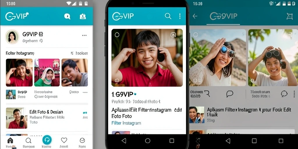 Antarmuka G9VIP menampilkan filter Instagram yang beragam dan mudah digunakan.