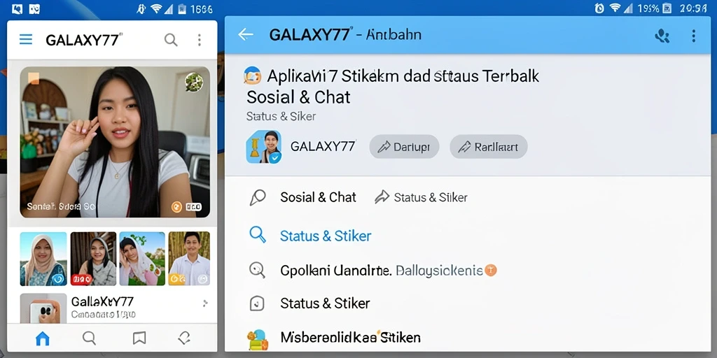Tampilan antarmuka GALAXY77 yang menarik dan fungsional.