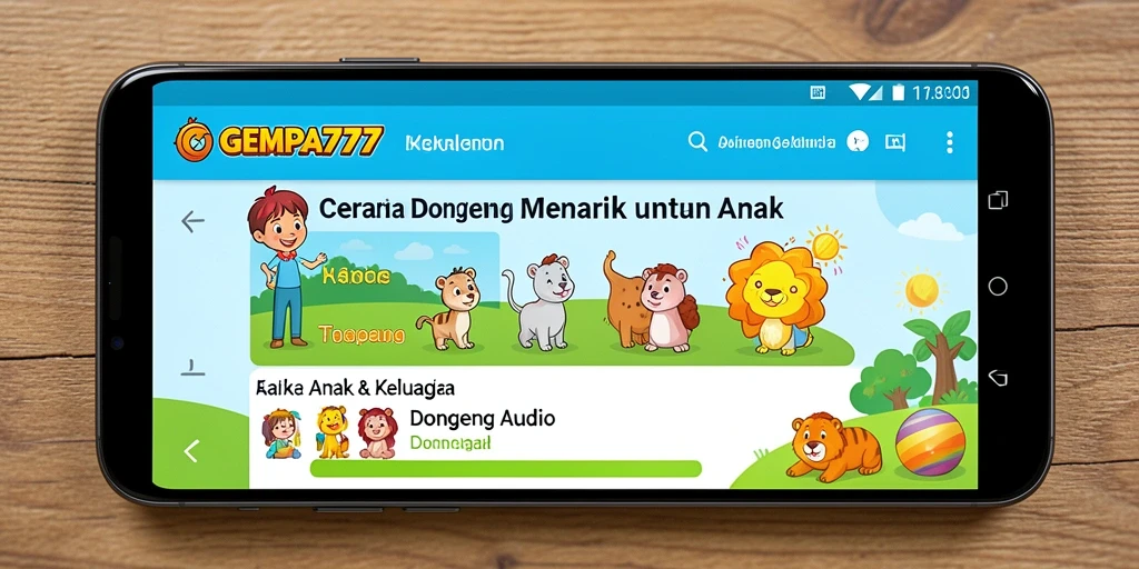 Antarmuka GEMPA777 yang menarik untuk dongeng audio.