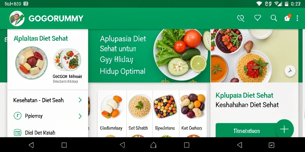Antarmuka GOGORUMMY yang menarik untuk Diet Sehat.