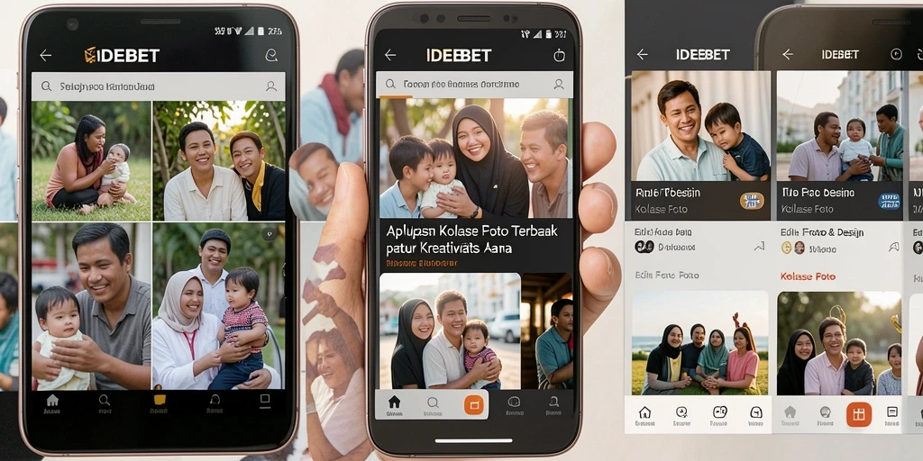 Screenshot antarmuka aplikasi Kolase Foto IDEBET yang menarik dan mudah digunakan.