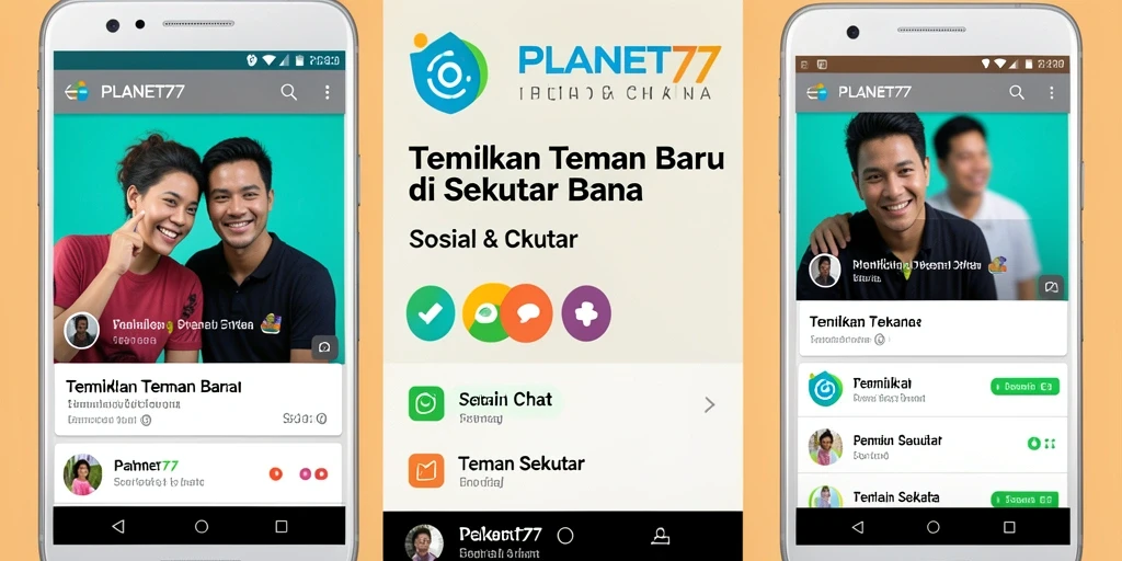 Tampilan antarmuka utama PLANET77 untuk mencari teman baru.