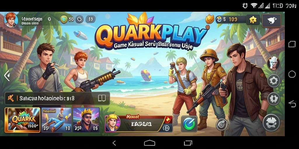 Antarmuka QUARKPLAY yang penuh warna dan menarik.