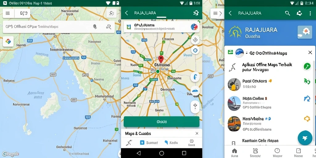 Tampilan antarmuka aplikasi RAJAJUARA untuk navigasi GPS Offline Maps.