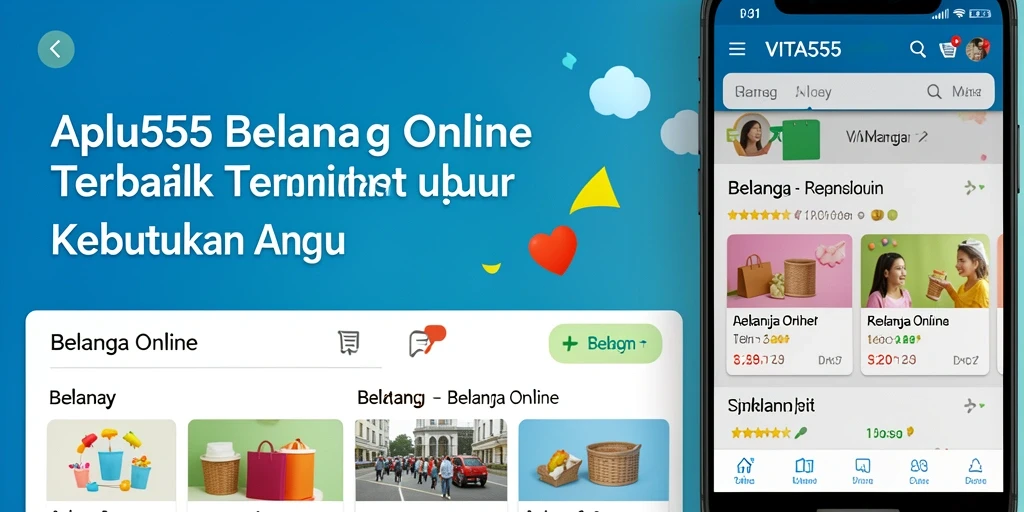 Screenshot aplikasi VITA555 dengan antarmuka Belanja Online yang intuitif